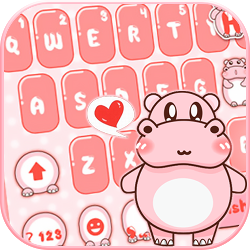 тема Pink Cute Hippo