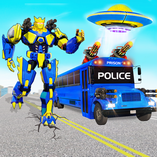 Police Bus. Robot Car Game.