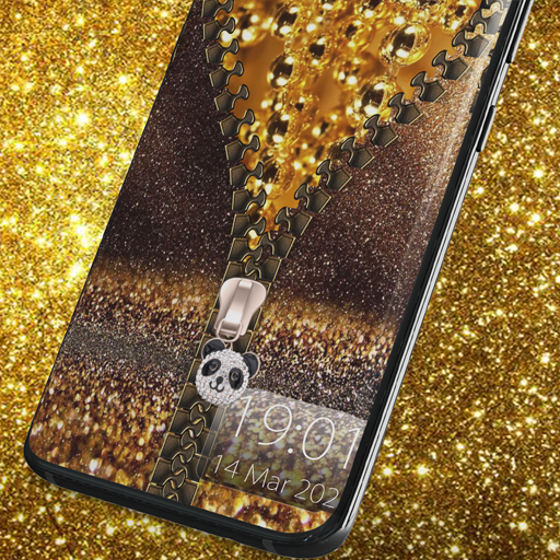 Gold Zipper Lock Screen