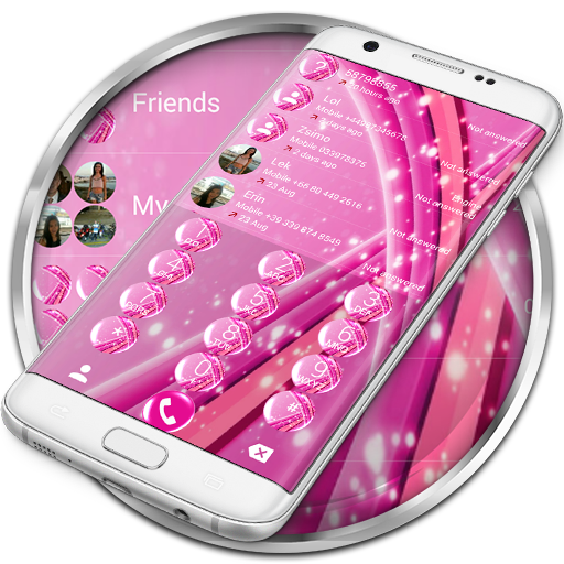 Dialer Theme Sparkling Pink