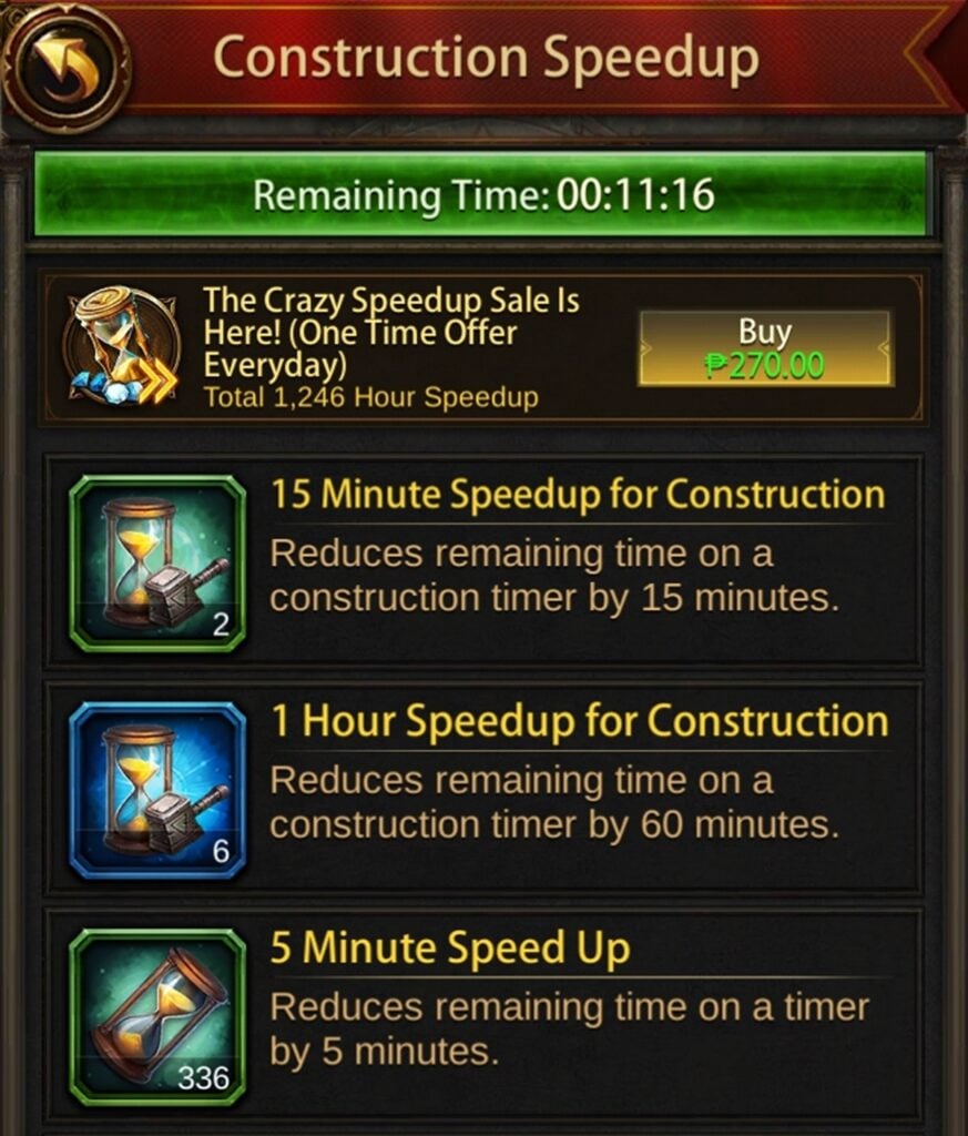 Construction speedups