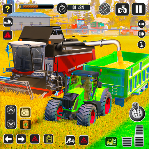 Tractor Farming Game Harvester