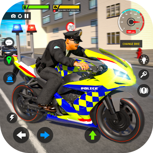 Politie fiets Stuntrace-spel